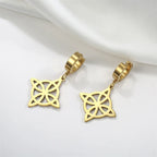 Witch's Knot Protection Wiccan Women’s Gold Dangle Hoop Earrings