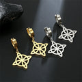 Witch's Knot Protection Wiccan Women’s Gold Dangle Hoop Earrings
