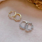 Women's Hoop Earrings with Silver Pearls