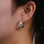Retro Sun Hoop Earrings silver