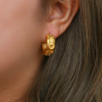 Retro Sun Hoop Earrings gold