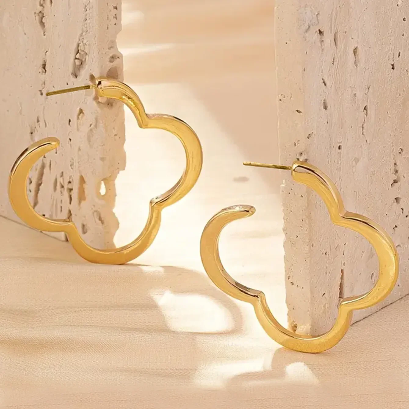 Four-Leaf Clover Hoop Earrings