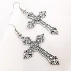 Cross Earrings Gothic Style Women's