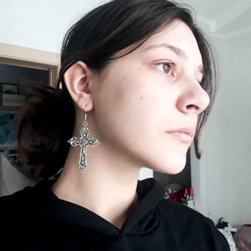 Cross Earrings Gothic Style Women's style 1