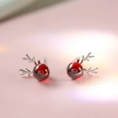 Christmas Stud Earrings Snowflake Reindeer