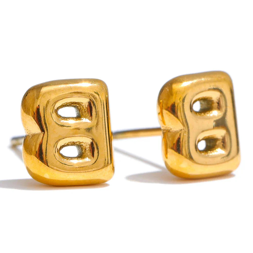Personalized earrings with initial b