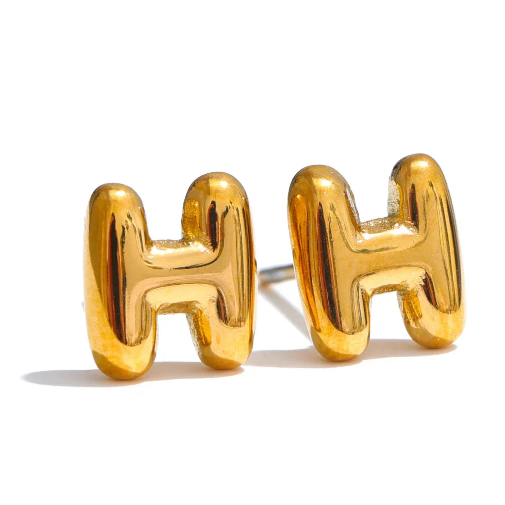 Personalized earrings with initial h