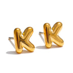 Personalized earrings with initial k