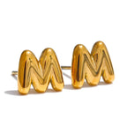 Personalized earrings with initial m