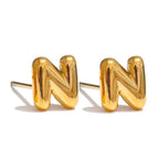 Personalized earrings with initial n