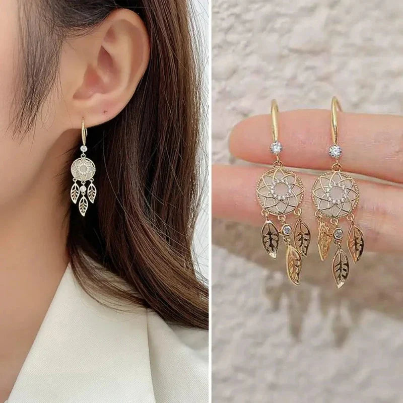 Gold Dream Catcher Earrings