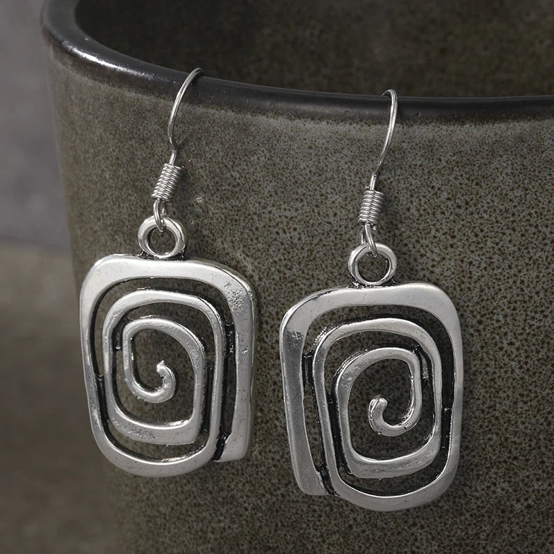 Ethnic Geometric Drop Earrings