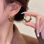 Women’s Hoop Earrings Tiger’s Eye