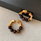 Women’s Hoop Earrings Tiger’s Eye