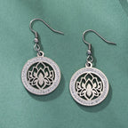  argWomen's Dangling Lotus Flower Earrings Dawapara silver