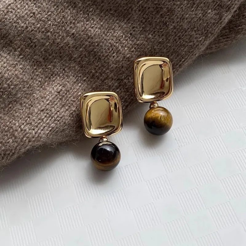 Women's Tiger's Eye Stone Earrings