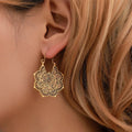 Women's Mandala Flower Gold Earrings
