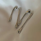 Fine Water Drop Stud Earrings silver