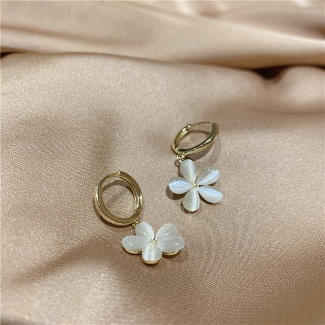 Opal Flower Earrings