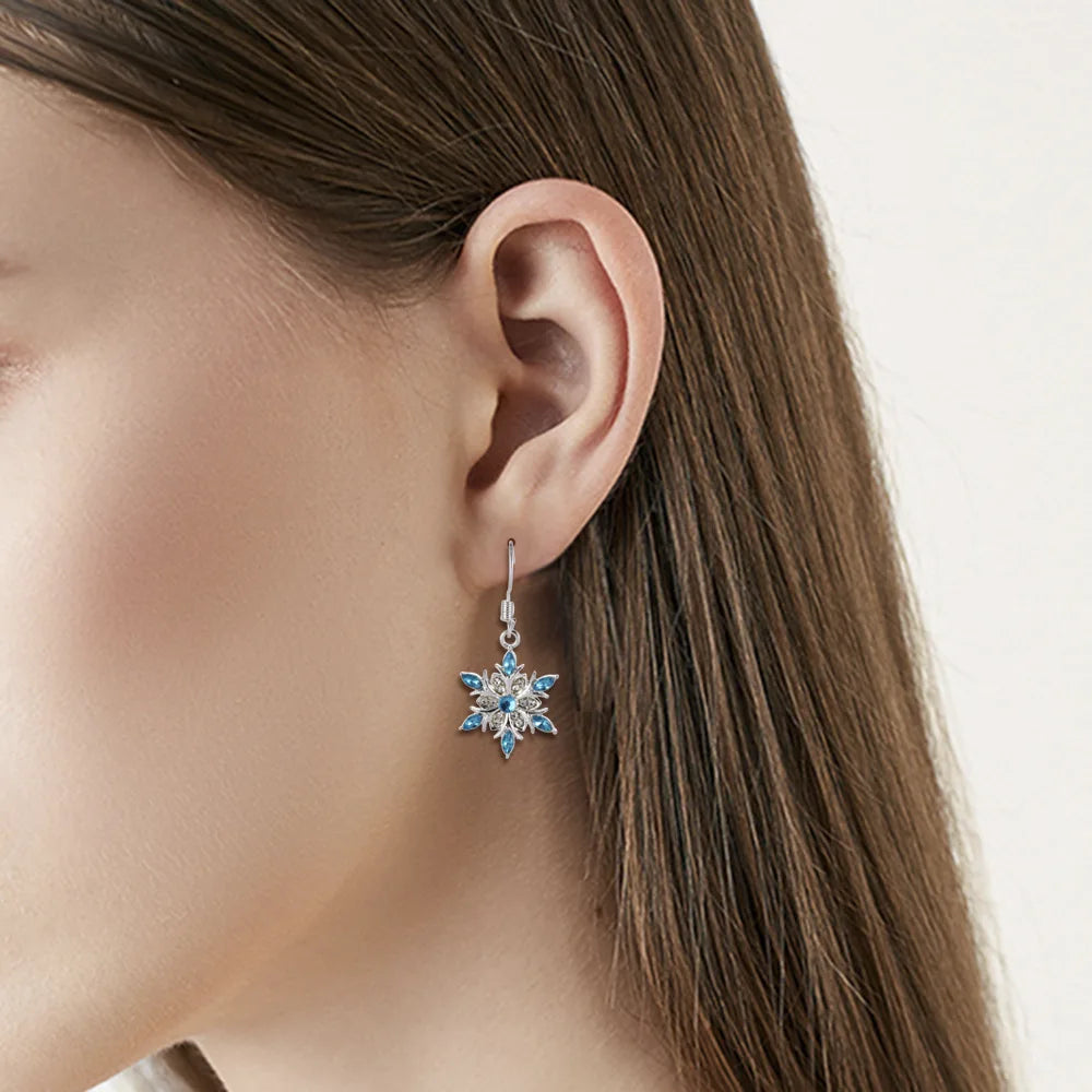 Women’s Zircon Snowflake Dangle Earrings Style 1