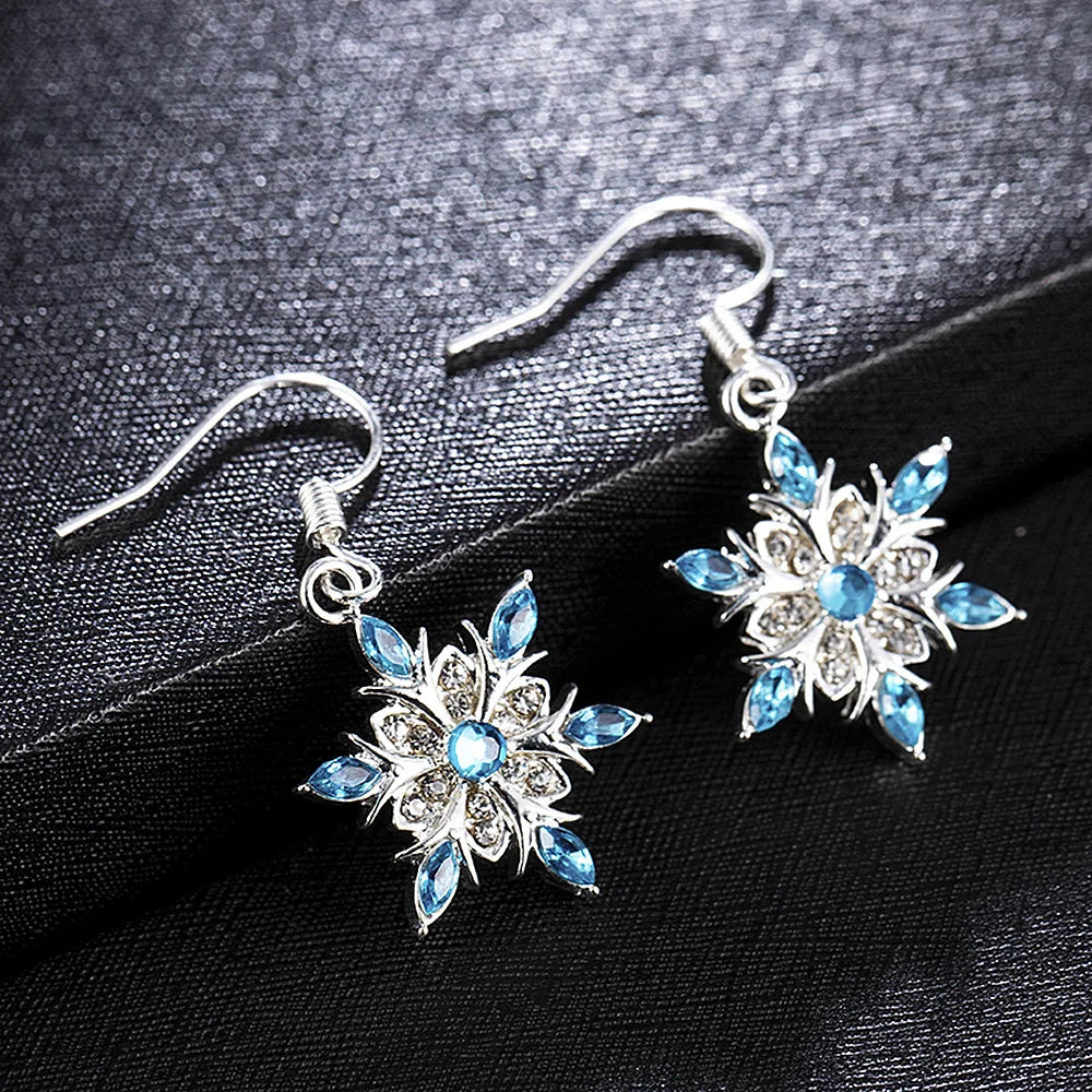 Women’s Zircon Snowflake Dangle Earrings Style 1