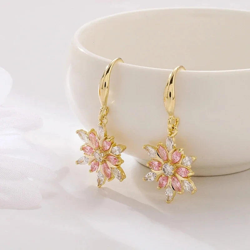 Women’s Zircon Snowflake Dangle Earrings Style 2
