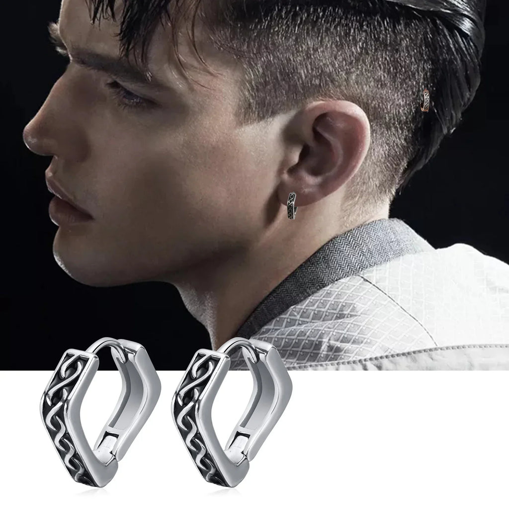 Viking Geometric Earrings for Men