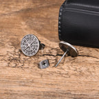 Men's Compass Earrings Wind Rose gray