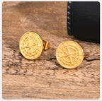 Men's Compass Earrings Wind Rose or