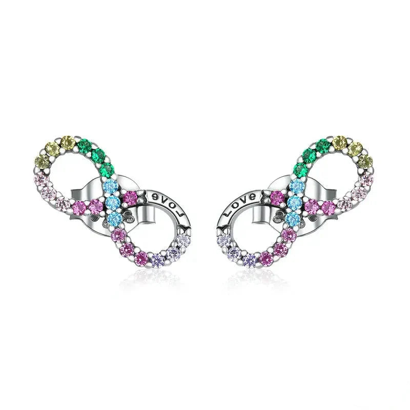 Multicolour Infinity Earrings
