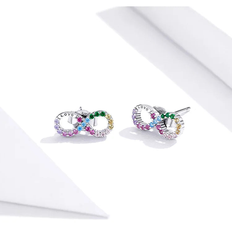 Multicolour Infinity Earrings