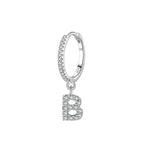Hoop earrings with initial b