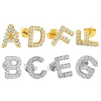 Silver initial earrings b