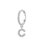 Hoop earrings with initial c
