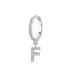 Hoop earrings with initial f