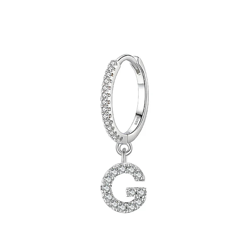 Hoop earrings with initial g