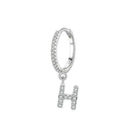 Hoop earrings with initial h