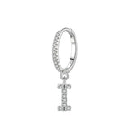 Hoop earrings with initial i