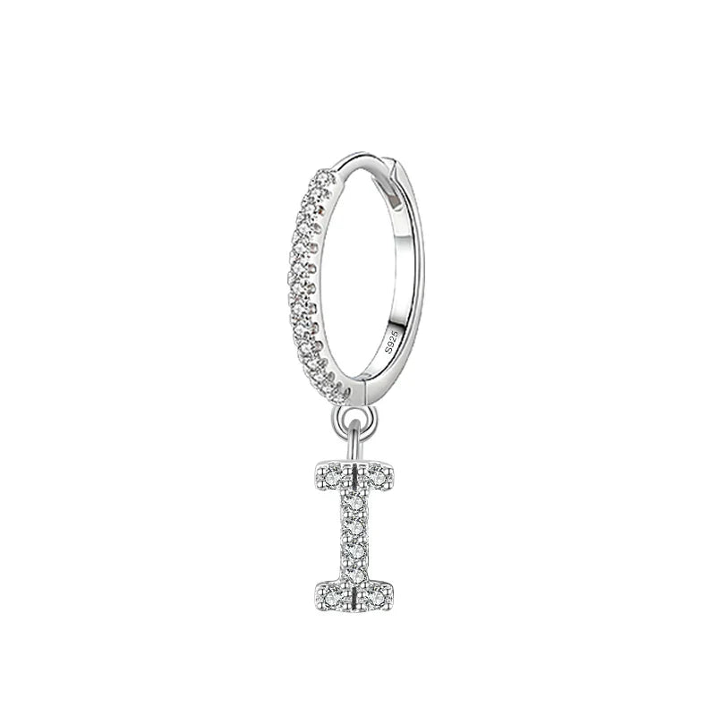 Hoop earrings with initial i