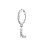 Hoop earrings with initial l