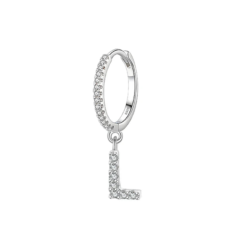 Hoop earrings with initial l