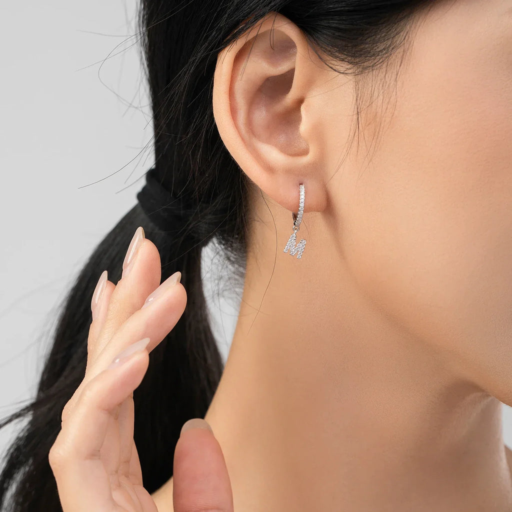 Hoop earrings with initial