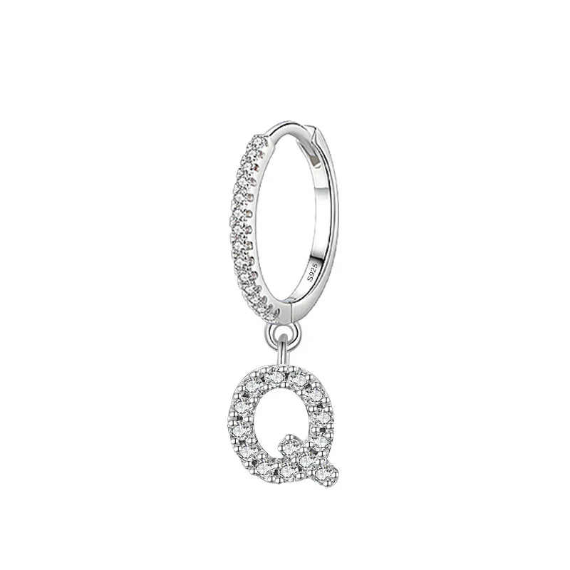 Hoop earrings with initial q