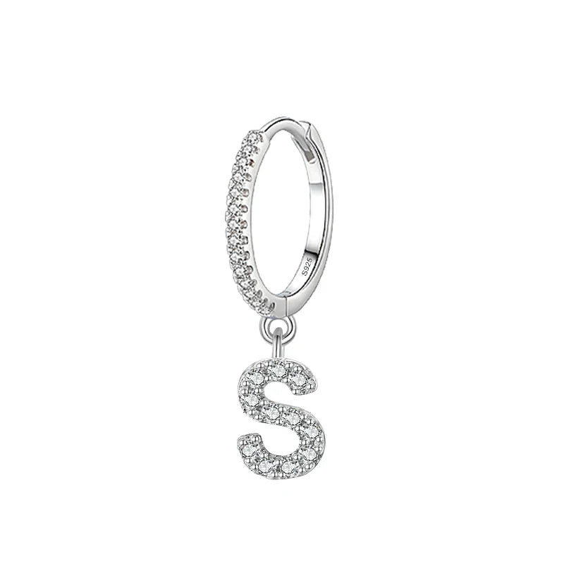 Hoop earrings with initial s