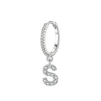 Hoop earrings with initial s