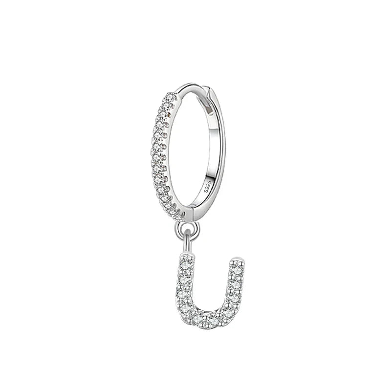 Hoop earrings with initial u
