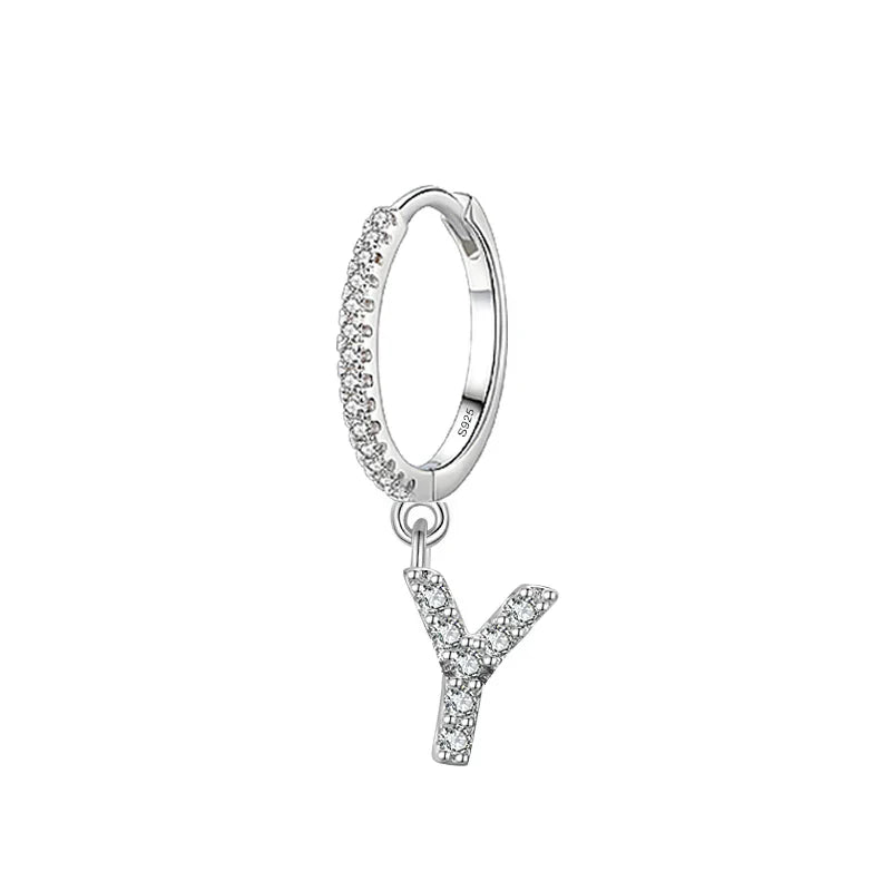 Hoop earrings with initial y