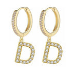 Women's initial hoop earrings d
