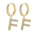 Women's initial hoop earrings f