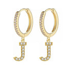 Women's initial hoop earrings j